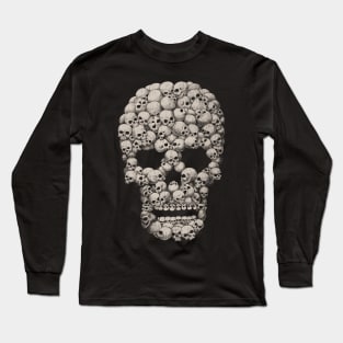 Monochrome Skull of Skulls Long Sleeve T-Shirt